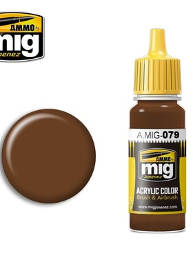 钢铁苍穹 AMMO MIG 真实色水性漆 079 棕土色 17毫升