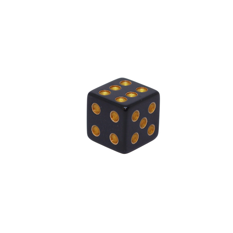 黑色底金色点数骰子16号点数色子喝酒大话骰酒令游戏道具方角筛子