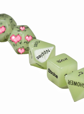 英文情人骰子趣味动作色子套装5颗Fun dice 12面夜光情侣筛子游戏