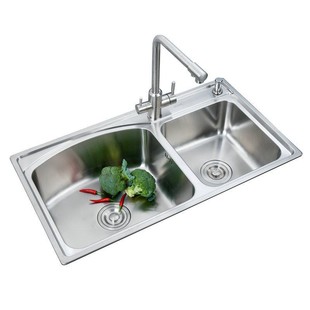 72x41x78x43x68x39厨房水槽洗菜盆双槽不锈钢洗碗池一体水池加厚
