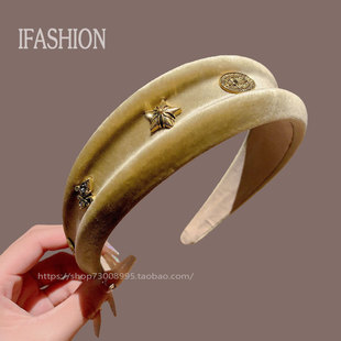 韩国秋冬2025新款 高级感气质丝绒星星发箍发饰优雅风头箍发卡头饰