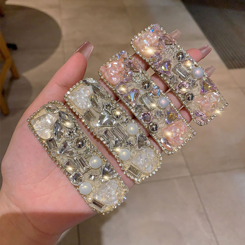 轻奢超闪满钻气质侧边BB夹碎发