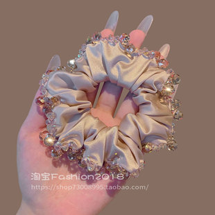 精致扎发头绳甜美清新百搭发圈女 韩系超仙水晶大肠发圈高级感时尚