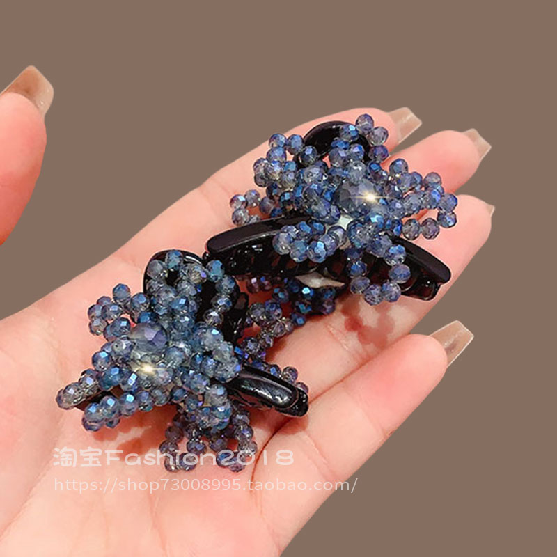 韩国东大门轻奢花朵水晶流苏发饰