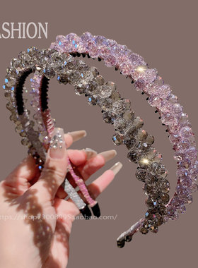 2025新款时尚小众设计水钻发箍优雅法式气质甜美头箍外出压发发饰