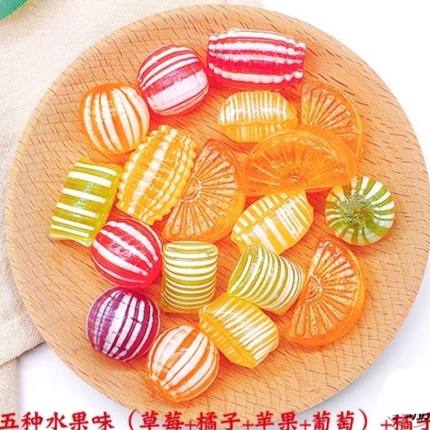 老式水果糖光腚糖东北传统独立包糖球桔子瓣怀旧硬糖果500g包邮