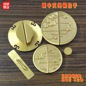 新中式 纯铜拉手抽屉柜门铜门把手半圆祥云铜拉手金色拉环实心定制