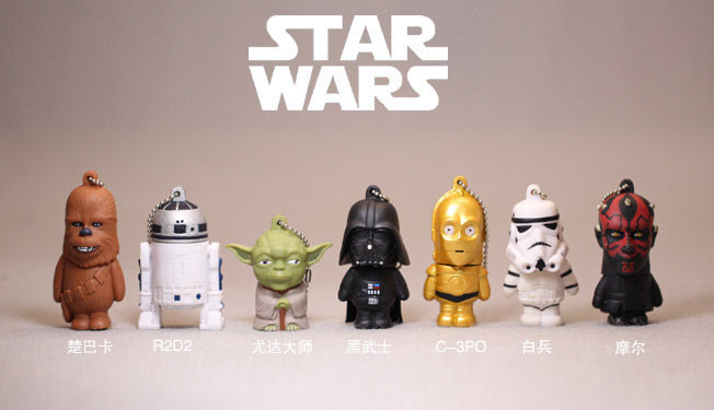 美国正版散货 星球大战人物 手机链 挂链挂件 摩尔R2黑武士楚巴卡