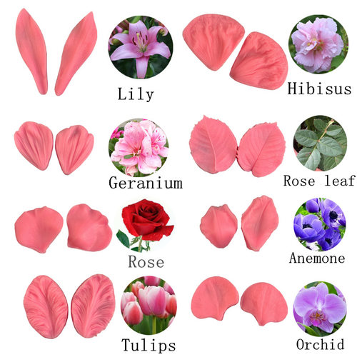 玫瑰郁金香叶子花瓣树脂粘土硅胶模具仿真植物花卉通用万用叶模