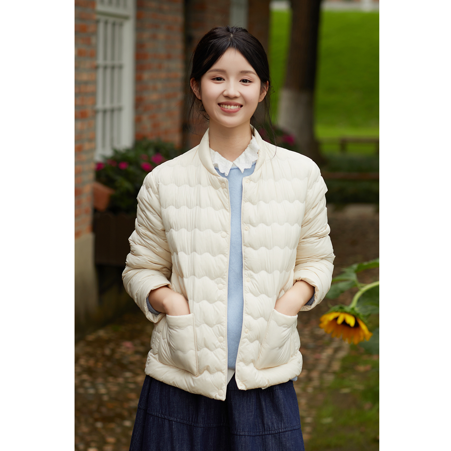 忘城H1359座/晨光凝乳/冬新款新国标90白鸭绒保暖短款羽绒服外套