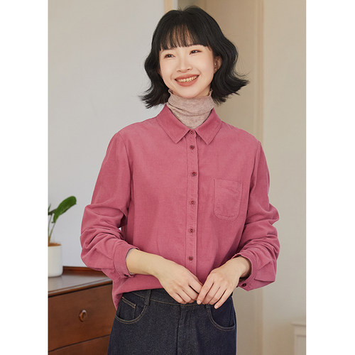 忘城衬衫文艺复古长袖灯芯绒