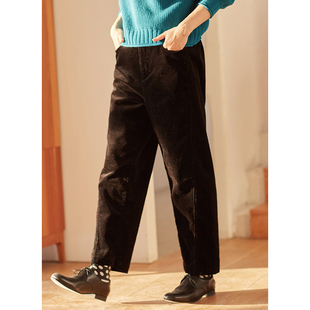 新疆长绒棉泡泡肌理灯芯绒哈伦裤 23冬新品 女 焰火腾空 忘城A383座