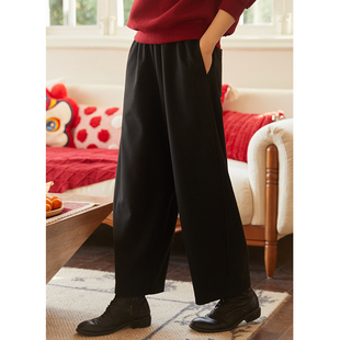 绵羊毛醋酸混纺保暖黑色九分毛呢萝卜裤 冬季 站在风里 忘城N632座