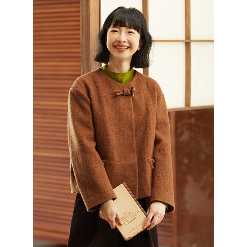 忘城L136座/相思南国/2024新品轻中式羊毛棉混纺雅致毛呢短外套女,女装/女士精品,毛呢外套,淘宝优惠券,粉丝福利购,淘宝优惠卷