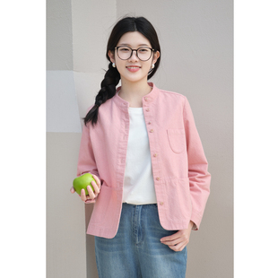 美好 长袖 期待 汉麻棉立领外套短款 上衣女 26春新款 忘城H1501座