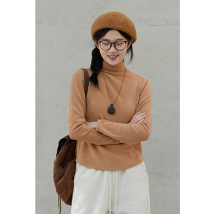 双面磨毛德绒打底衫 冬款 正肩堆堆领内搭女 陷入云端 忘城A1165座