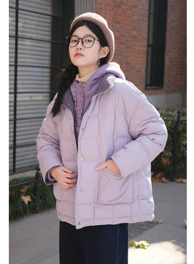 忘城H1456座/初雪信笺/冬季新款90白鸭绒羽绒服立领防风保暖外套