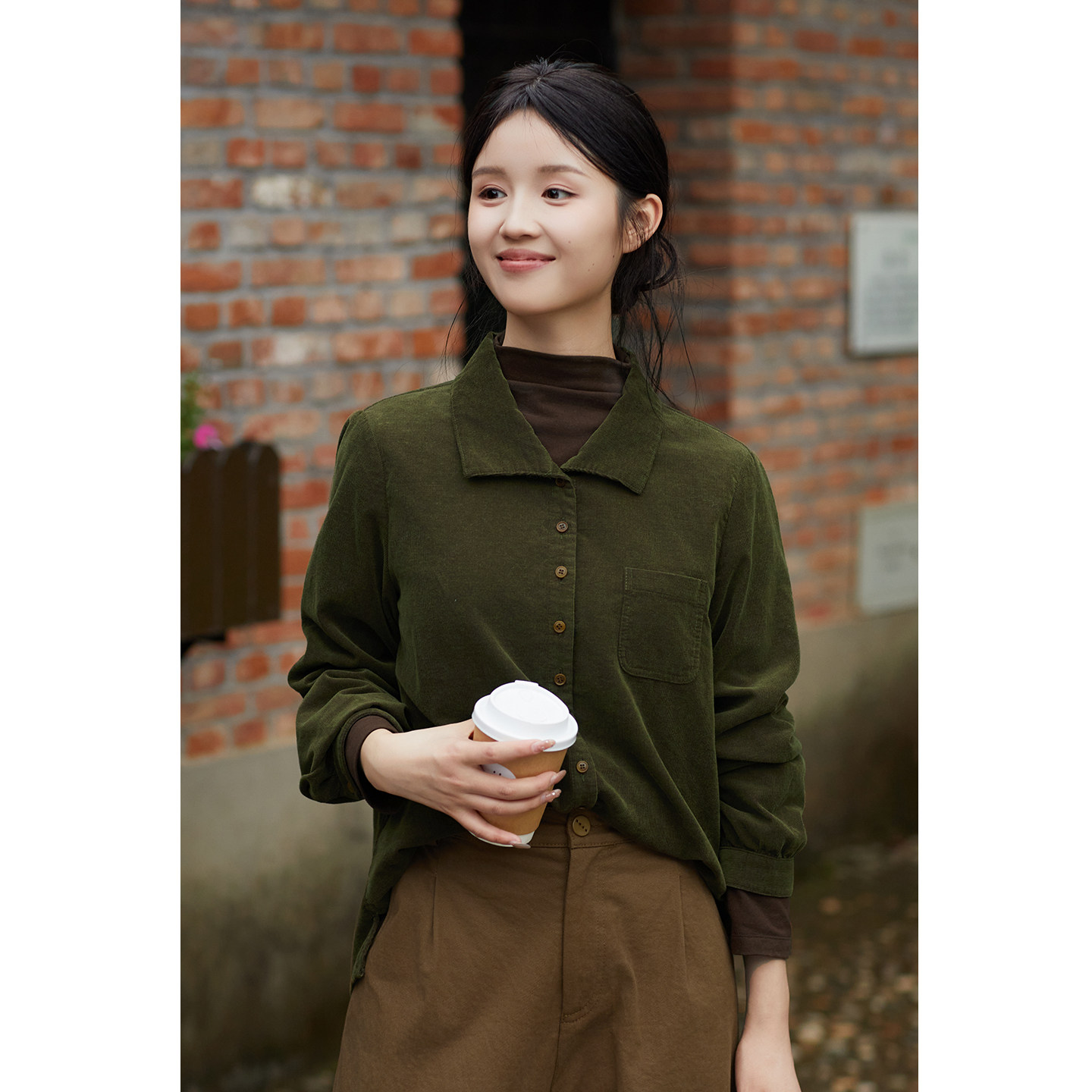 忘城T630座/追光/秋冬新款棉羊毛混纺复古灯芯绒燕子领衬衫衬衣女,女装/女士精品,衬衫,淘宝优惠券,粉丝福利购,淘宝优惠卷