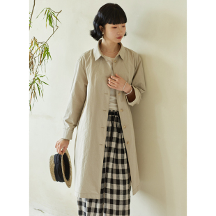 100%匹马棉直身型中长款 忘城H753座 新款 2024春季 风衣女 随风而动