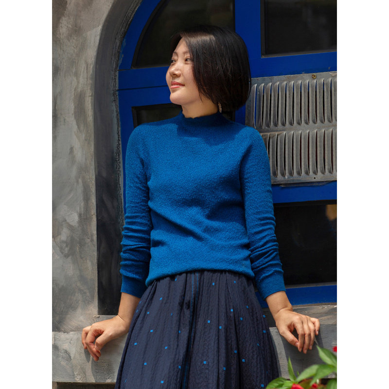 忘城C524座羊毛混纺半高领打底衫