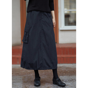 山系藏青色棉混纺加厚工装 2023冬新品 半身裙 探险家 忘城H606座