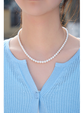 忘城正圆强光极白小珍珠项链6MM