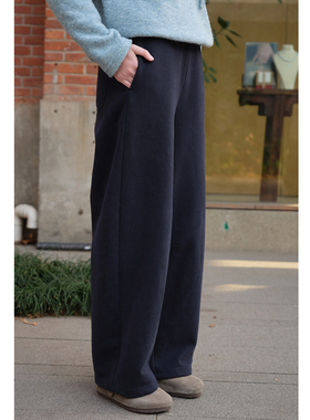 忘城H1442座/冬日情书/冬款重磅490G加厚保暖卫裤宽松百搭休闲裤