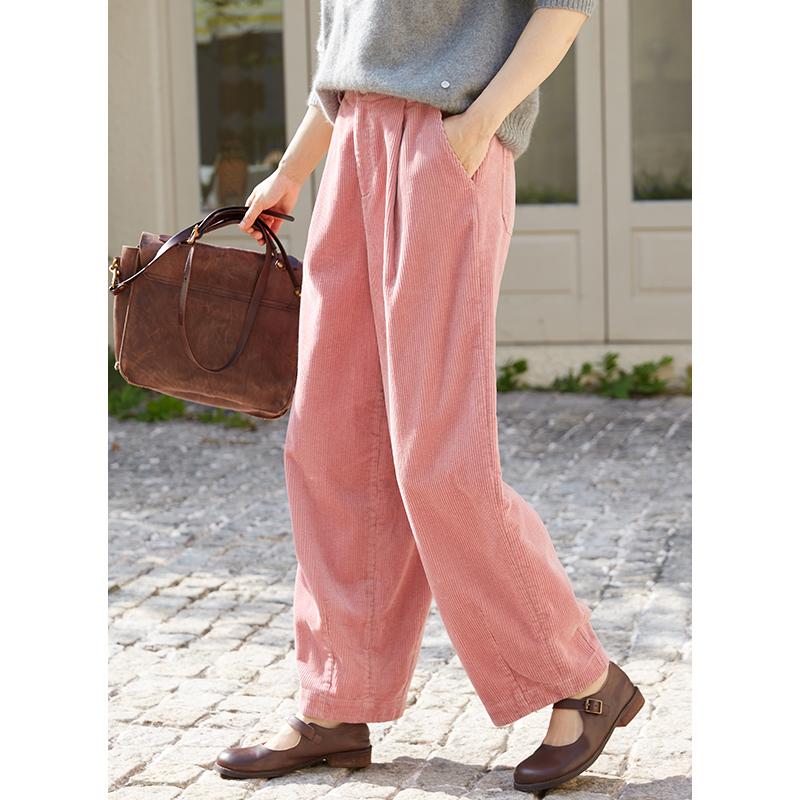 文艺复古忘城全棉灯芯气球裤