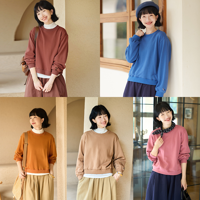 忘城文艺复古绣花卫衣