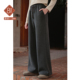 糯米卫裤 冬季 棉混纺加厚针织卫裤 忘城N972座 垂坠直筒休闲长裤 女