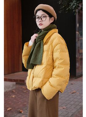 忘城H1452座/阳光凝固/冬轻暖立领羽绒服新国标90白鸭绒羽绒外套