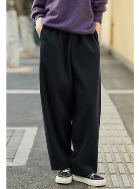 忘城T650座/冬之序/秋冬新款人棉氨纶混纺针织加厚保暖卫裤裤子女