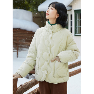 冬高填充量锁绒90白鸭绒保暖棉布羽绒服外套 绿 忘城Y573座 冬日