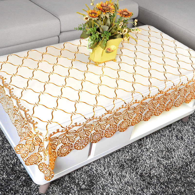 茶几桌布防水防油防烫免洗pvc茶几垫蕾丝长方形欧式塑料台布布艺