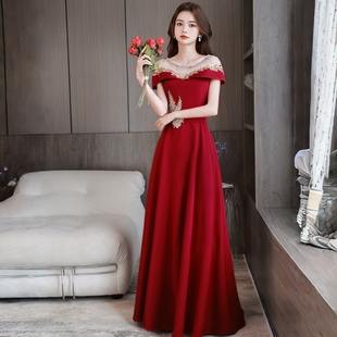 敬酒服新娘女晨袍订婚晚礼服高级感轻奢小众宴会裙回门便装 连衣裙