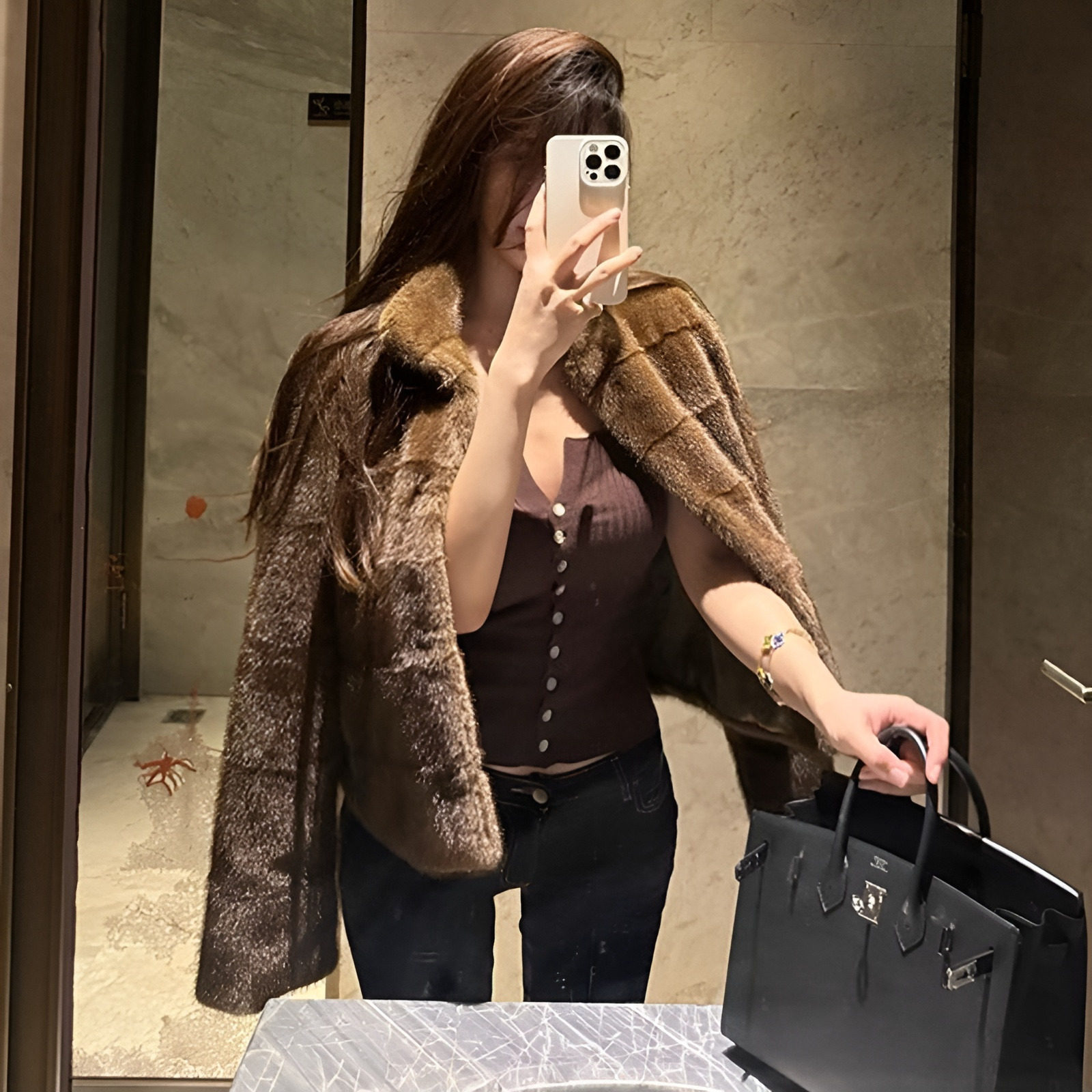 2026年冬季新款仿水貂毛皮毛一体外套女立领加厚环保皮草毛毛上衣