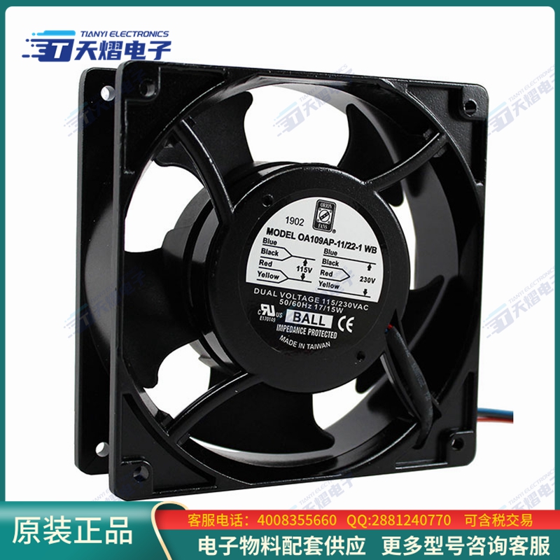 AC风扇OA109AP-11/22-1WB【FAN AXIAL 120X38MM 115/230VAC】
