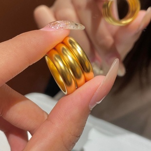 金包银古法泥鳅背实心戒指素戒情侣款尾戒素圈指环对戒送女友礼物