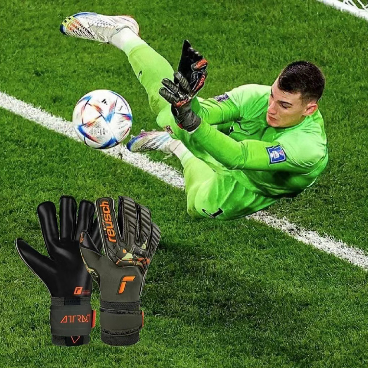 大火足球德国炫驰attrakt duo 克罗地亚门神内波胆守门员门将手套