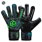 大火足球拓佰TROBR可拆卸4护指黑绿色专业人草训练守门员门将手套