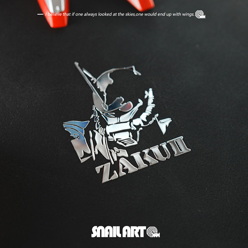 动漫高达扎古镂空金属贴纸个性创意高级感笔记本电脑手机油箱车贴