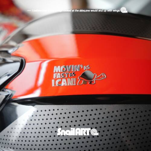 SN蜗牛金属贴纸龟速老司机个性创意机车头盔立体金属平板机箱贴饰