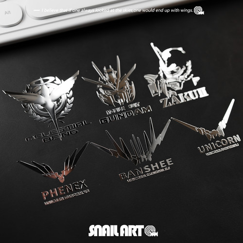 机动战士高达金属贴纸个性创意高级感笔记本电脑手机机箱平板装饰