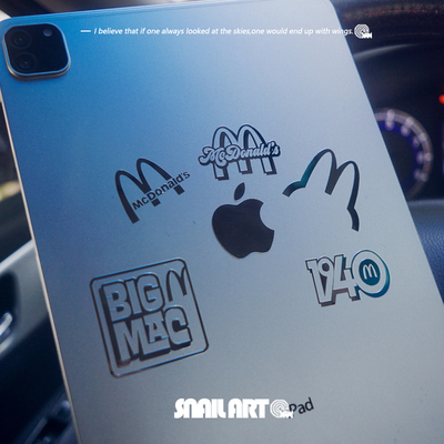 SN蜗牛金属贴纸麦当劳个性创意立体平板机箱手机电脑细节装饰贴饰
