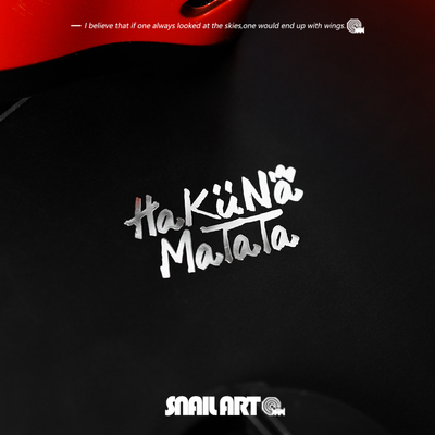 励志手写HaKuNaMatata金属贴纸没烦恼个性创意笔记本电脑手机装饰