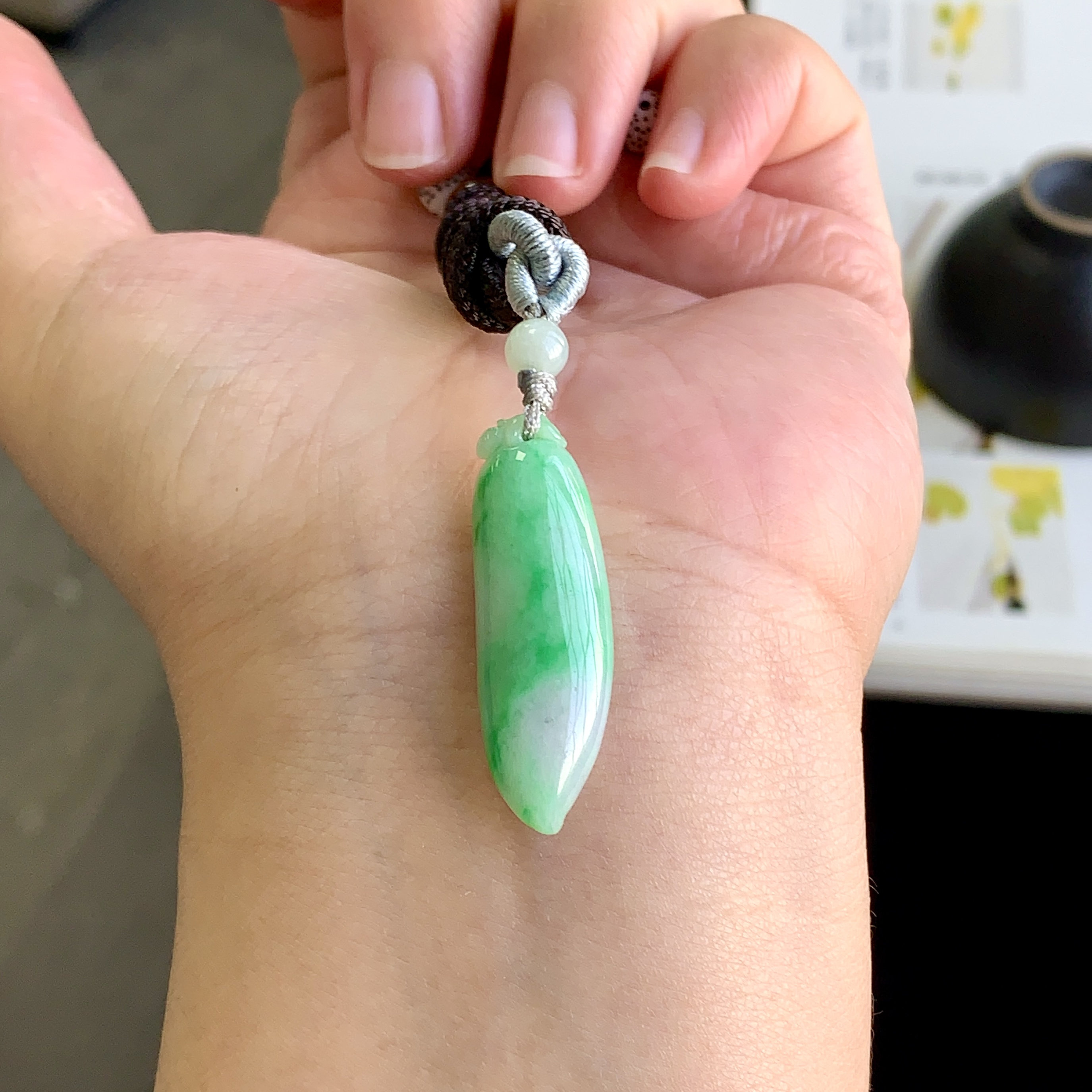 泗隆珠宝-天然A货翡翠福瓜吊坠 缅甸玉石辣色福瓜翡翠挂件