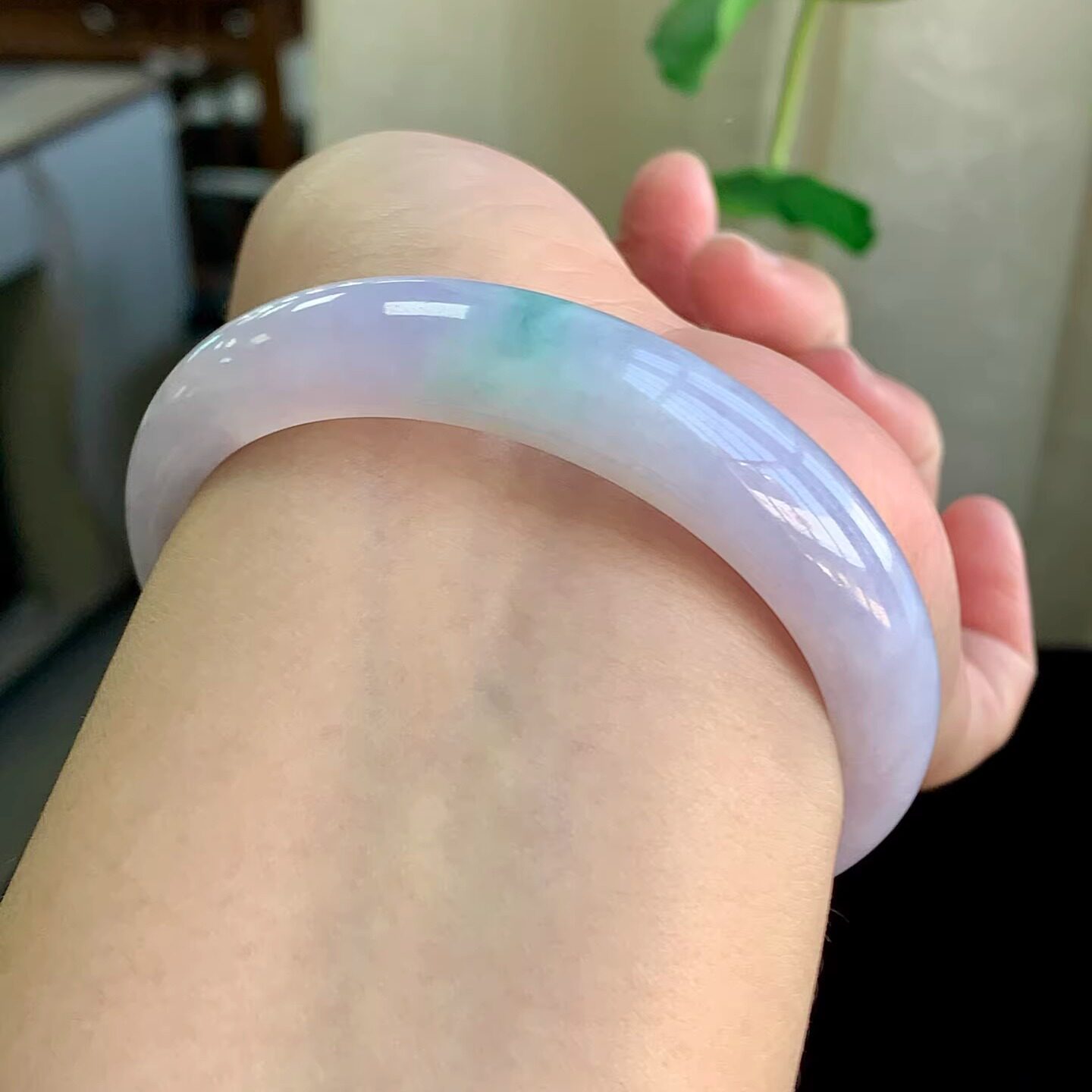 泗隆珠宝-缅甸天然A货翡翠手镯玉石玉器镯子 紫罗兰手镯58大圈口