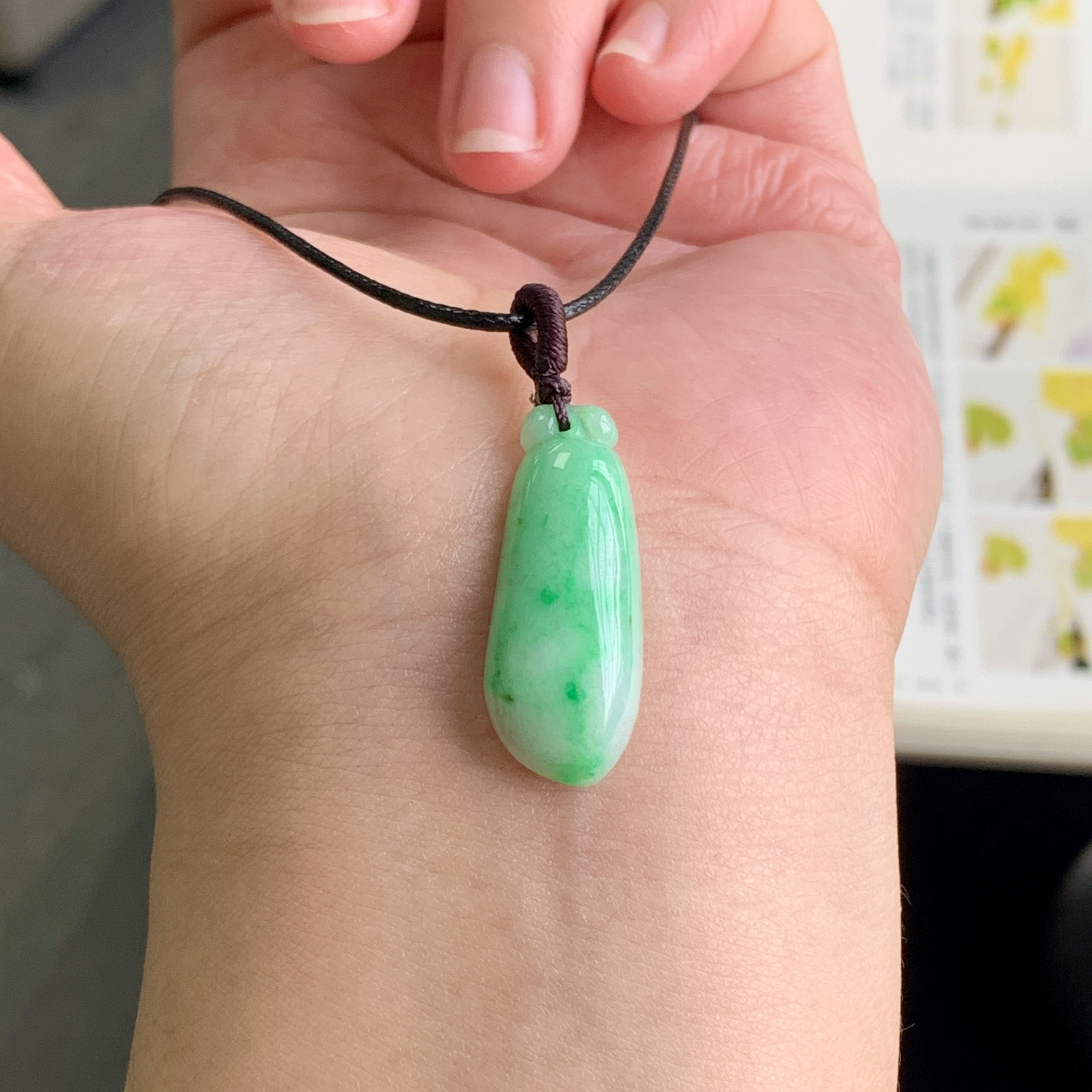 泗隆珠宝-天然A货翡翠福瓜吊坠 缅甸玉石辣色福瓜翡翠挂件