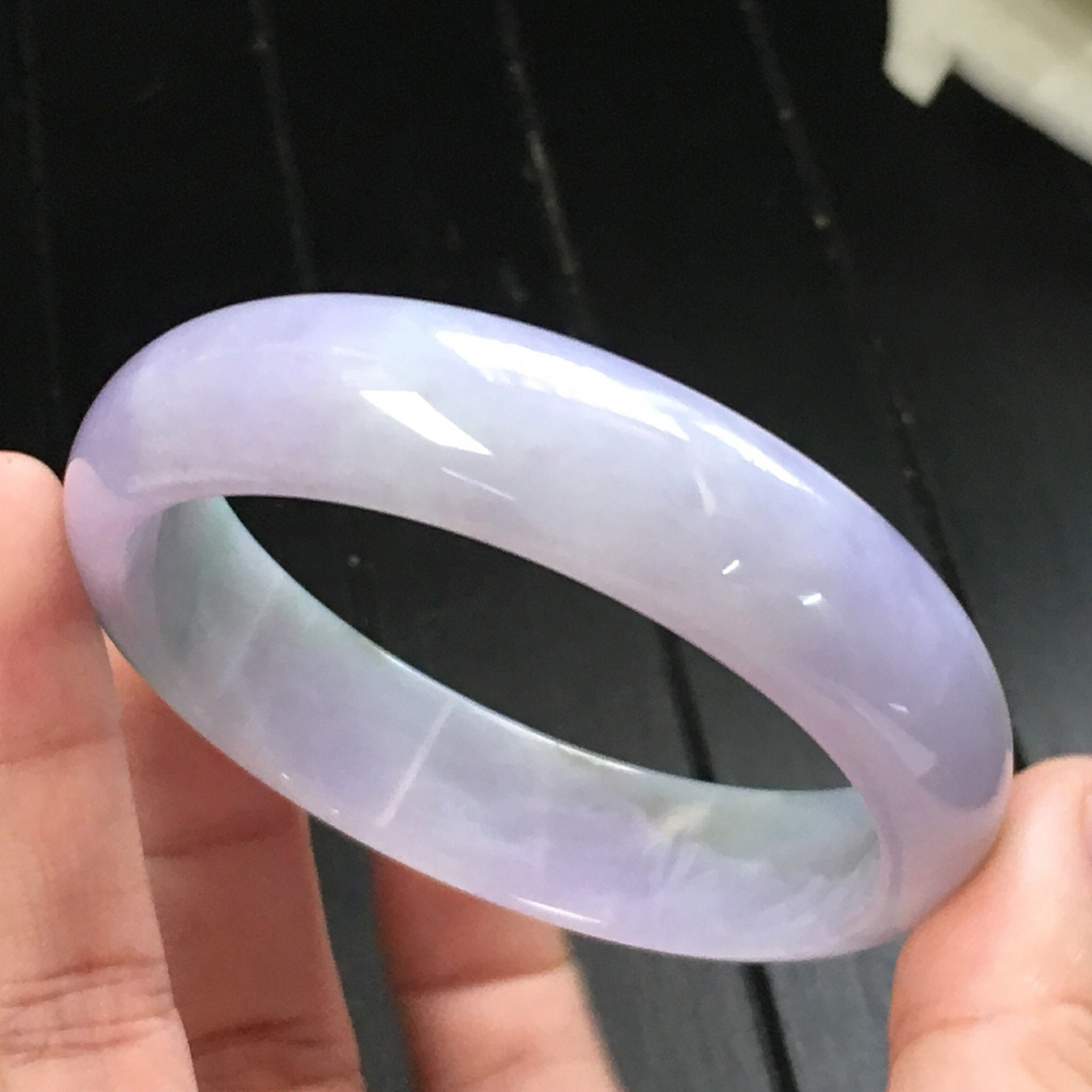 23)【泗隆珠宝】缅甸天然a货紫罗兰福镯翡翠手镯56圈口