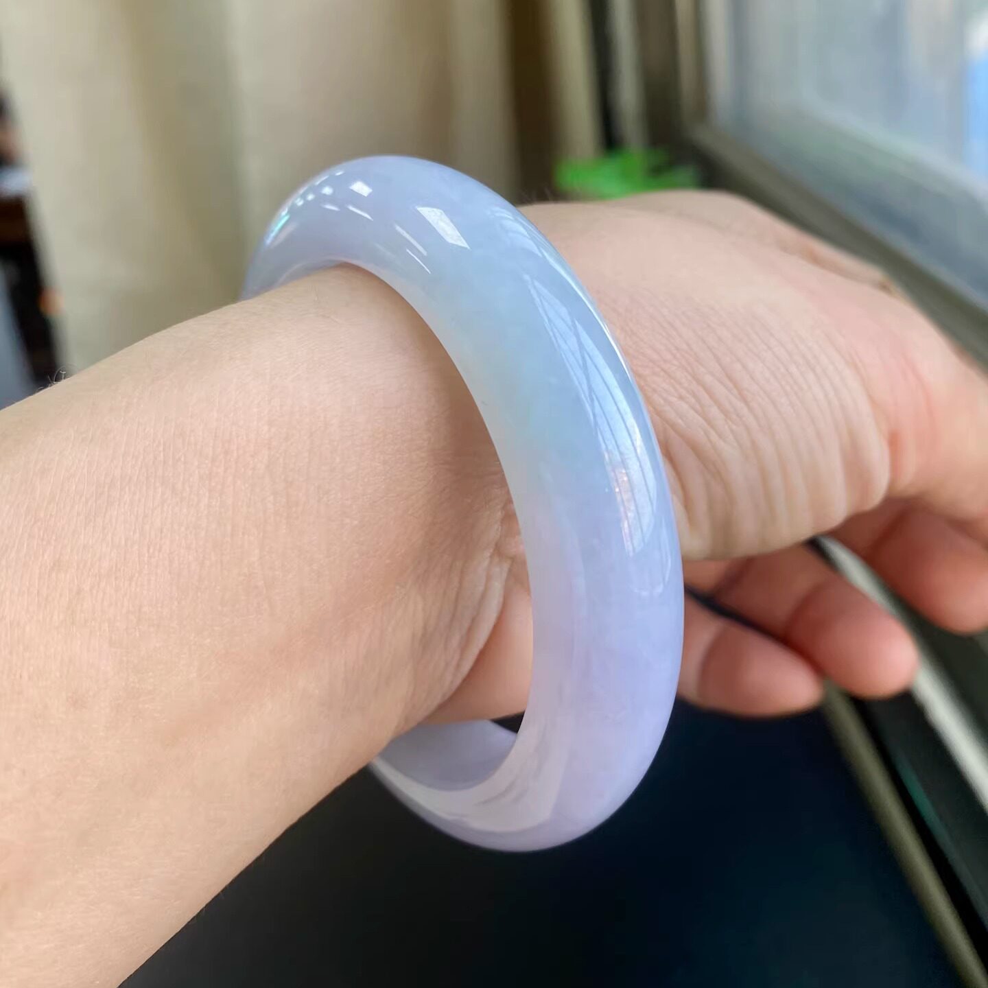 泗隆珠宝-缅甸天然A货翡翠手镯玉石玉器镯子 紫罗兰手镯54小圈口